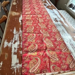 Pottery Barn Carolina Wine Paisley Cotton Table Runner Dining Retired Ret $79